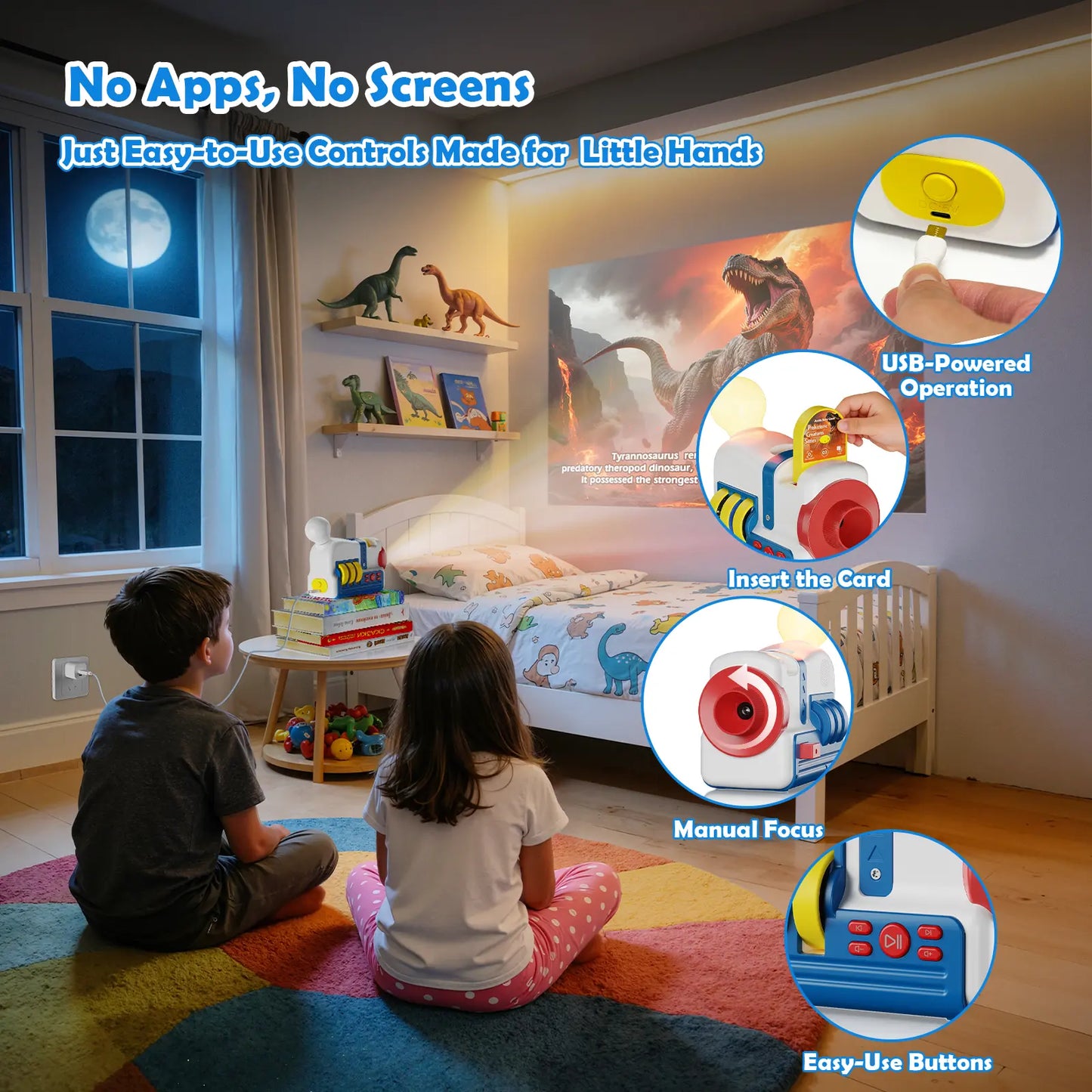 Story Projector for Kids - Educational Bedtime Story Projector, White Noise & Night Light, Storytelling Toy for Toddlers, Boys & Girls, Perfect Gift for Ages 3+